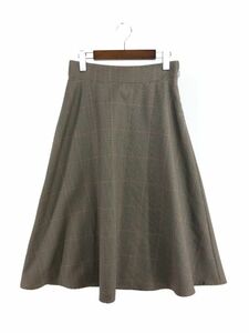 theory セオリー ウール混 チェック スカート size040/茶系 ◇■ ☆ dlb1 レディース