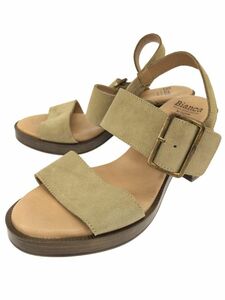 BIANCA ビアンカ スエード アンクルストラップ サンダル size37/ベージュ ■■ ☆ dlb1 レディース