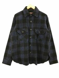 Johnson Woolen Mills ジョンソン ウォーレン ミルズ チェック シャツ 紺×黒 ◆■ ☆ dlb8 メンズ