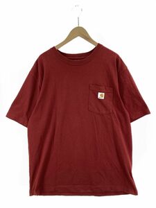 Carhartt カーハート クルーネック 胸ポケット Tシャツ sizeL/赤 ■◆ ☆ dlb8 メンズ