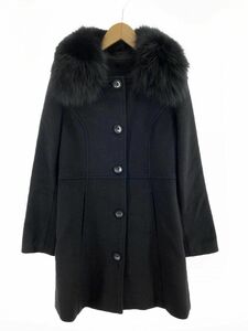 VICKY Vicky wool . silk . fur attaching coat size2/ black *# * dlc5 lady's 