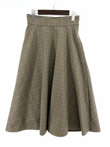 BALLSEY Ballsey Tomorrowland wool . check flair skirt size36/ beige *# * dlc5 lady's 