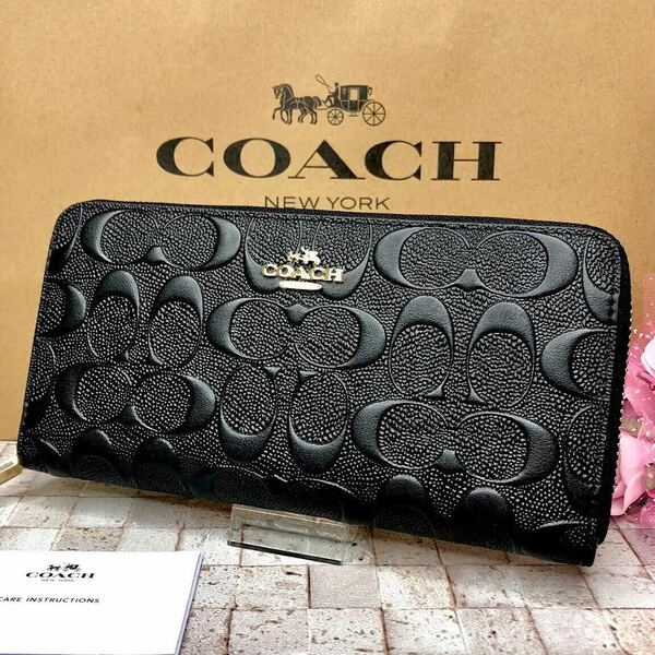 ☆新品・未使用☆COACH コーチ エンボス 金色ロゴ 長財布 (男女兼用)