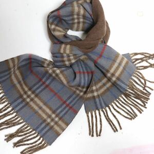 希少【Burberry】Burberry's バーバリー/check pure cashmere/muffler stole/マフラー ストール/ノバチェック フリンジ カシミヤ 