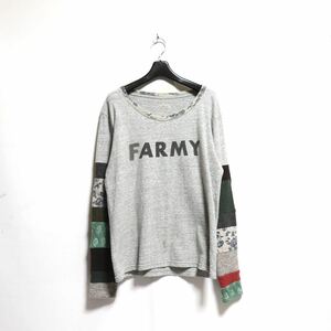 希少【KAPITAL キャピタル】FARMY / 縮絨 ウール 切替/長袖 カットソー Tシャツ/袖ニット