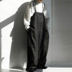  overall overall pants easy long height wide all-in-one 