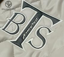 XP24　BTS　PUレザージャケット　メンズ　XL(日本サイズでL程度)　中綿　スタジャン　メンズ　ブルゾン　アウター　秋冬　保温　ホワイト_画像5