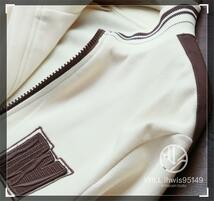 AS33　スタジャン　メンズ　XL(日本サイズでL程度) 　刺繍 ジャンパー ジャケット　ヤング　ブルゾン 立ち襟 春秋 　ベージュ_画像5