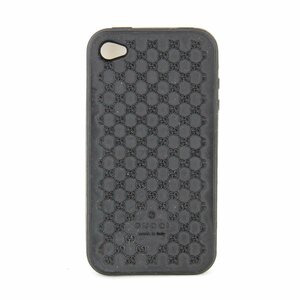 『USED』 GUCCI グッチ i Phone4 ケース 携帯ケース ブラック ラバー