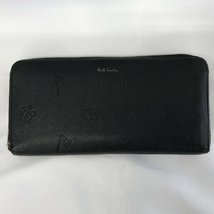 『USED』 PaulSmith ポールドローイング型押し財布 長財布 ブラック系