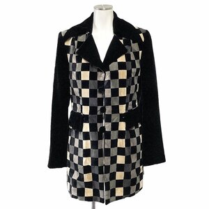 NICOLE Nicole jacket coat outer tailored .. pattern check velour black black series lady's wi men's fashion old clothes 
