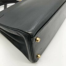 美品 HERMES エルメス ケリー32 □D刻印 ハンドバッグ バッグ ボックスカーフ ブラック 黒 ゴールド金具 カーフ レディース USED_画像8