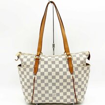 LOUIS VUITTON ルイ・ヴィトン トータリーPM ダミエ・アズール トートバッグ 肩掛け バッグ ホワイト PVC レディース N51261 USED_画像1