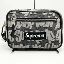 美品 Supreme シュプリーム ファットチップジャガード ウエストバッグ ボディバッグ 総柄 グレー メンズ レディース ファッション USED_画像1