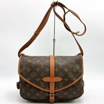 LOUIS VUITTON ルイ・ヴィトン ソミュール30 ショルダーバッグ 斜め掛け バッグ モノグラム レディース メンズ ユニセックス M42256 USED_画像1