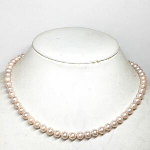 ［アコヤ本真珠ネックレス］d 重量約22.3g 約6.0~6.5mm珠 約41.5cm パール pearl necklace jewelry accessory silver DA0