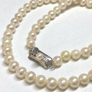 ［アコヤ本真珠ネックレス］d 重量約24.2g 約6.0~6.5mm珠 約43.5cm パール pearl necklace jewelry accessory silver シルバー DA0