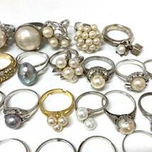 ［パールリングおまとめ］d 約145.0g パール pearl Pearl 貝パール アコヤ 淡水 マベパール accessory リング ring 指輪 silver 925 CE0_画像6