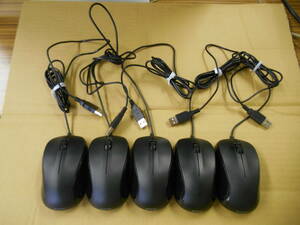 動作品　ELECOM USB光学式マウス　 M-K6URBK/RS　5個セット （1）