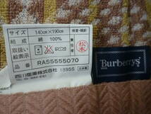 『未使用品』Burberrys/バーバリー タオルケット 綿100% サイズ140cm×190cm 西川産業/BB807/RAS5555070_画像5