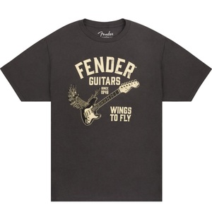 FENDER Wings To Fly T-Shirt, Vintage Black, Lサイズ Tシャツ〈フェンダー〉