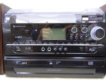 A347 美品中古 動確済 VERTEX CDからCDへ録音出来る 多機能レコードプレーヤー カラオケ CD レコード カセット ラジオ SD USB リモコン_画像3
