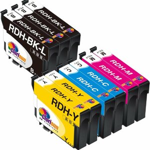 RDH-4CL 4色2セット +黒1個 計9個 エプソン 純正互換インクカートリッジ リコーダー ICチップ付き PX-048A PX-049A対応 EPSON