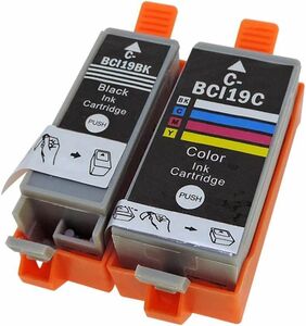 送料無料 CANON BCI-19 ２個セット ブラック+カラー Black+Color BCI-19BK+BCI-19CLR PIXUS iP100 iP110 mini360 mini260 4色2個組