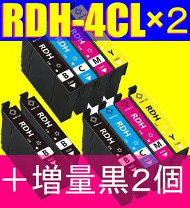 RDH-4CL 4色2セット +増量版黒2個 計10個 エプソン互換インク 送料無料 リコーダー ICチップ付き PX-048A PX-049A対応