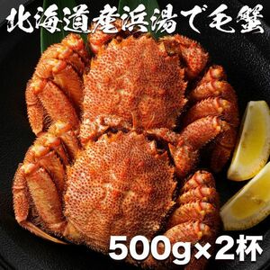 北海道産毛蟹500g×2杯 ボイル 身入りたっぷり 蟹味噌たっぷり タラバガニ ズワイガニ