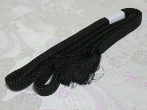 日本刀の下げ緒「正絹」本絹 2ｍ30㎝ 変わり笹浪織り 京都の組紐 黒色