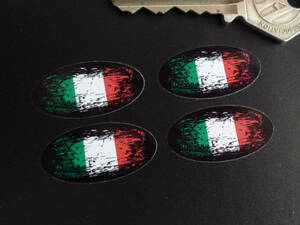 送料無料 ITALY Flag Sticker Decal イタリア フラッグ 国旗 ステッカー シール デカール バイク 4枚セット 30mm x 15mm