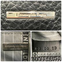 極美品/入手困難品 ● エルメネジルドゼニア Ermenegildo Zegna ゼニア ショルダーバッグ メッセンジャー 斜め掛け メンズ レザー ブラック_画像9