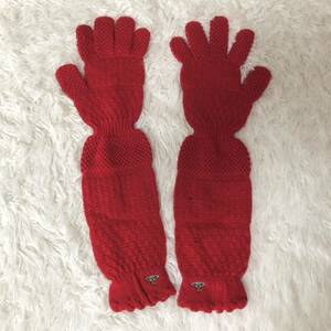 1円　Vivienne Westwood ヴィヴィアンウエストウッド　ニット　ロング手袋　赤　アームカバー　ほつれあり