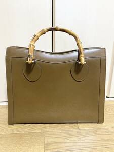 【used品】GUCCI グッチ トートバッグ ハンドバッグ バンブー 002 1186 オールド レザー 革 ブラウン　メンズ レディース ヴィンテージ