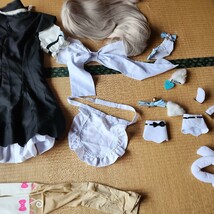 『一円スタートコスプレ衣裳』ねこパラ バニラ　メイド服　Mサイズ。2枚仕立てのアクセサリービーズ付きワンピース。ブルーライン。_画像8