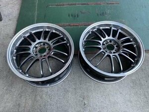 RAYS レイズ VOLKRACING ボルクレーシング FORGED 18インチ 7.5J +50 5穴 PCD100 ホイール 2本 中古 ホイール１本ユガミ有 Z104-01 