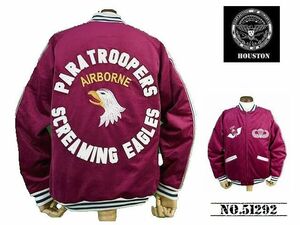 【送料無料 26%OFF】HOUSTON ヒューストン 別珍スカジャン SOUVENIR JACKET 「SCREAM柄」 NO51292 MAROON_Lサイズ