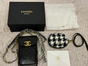 未使用 シャネル ノベルティ スマホポーチ ミニバッグ コインケース 斜め掛け 箱付き CHANEL VIPプレゼント レディース非売品 本物