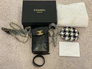 未使用 シャネル ノベルティ スマホポーチ ミニバッグ コインケース 斜め掛け 箱付き CHANEL VIPプレゼント レディース非売品 本物