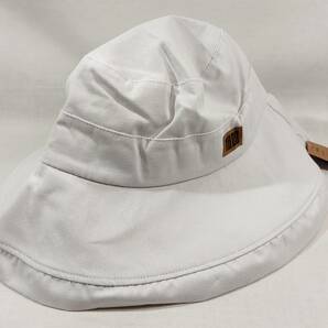 【1円出品】MUQIU 女性用帽子 夏用 白 サマーハット サマーサンバイザー レディーズ ホワイト サイズ57cm あご紐つきの画像2
