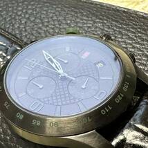 GUCCI クロノグラフ 腕時計 メンズ　革ベルト グッチ　ブラック　稼働美品　シェリーライン　ウォッチ　_画像8