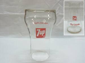 70 годы Vintage *7UP The Uncola обратный . стакан * высота примерно 14.5cm стакан высокий стакан USA american Vintage 70's USED 60