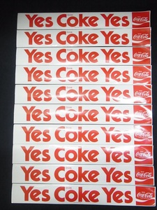 【C】★コカ・コーラ ステッカー 計10枚 Yes Coke Yes 当時物 昭和レトロ ノベルティ Coca Cola コカコーラ 矢沢永吉 現状★60