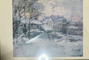 クロード・モネインテリア絵画　風景画　部屋装飾　ポスター　雪の効果・日没　 インテリア　A4 装飾