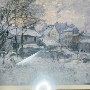 クロード・モネインテリア絵画　風景画　部屋装飾　ポスター　雪の効果・日没　 インテリア　A4 装飾