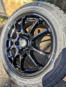 美品 ブリヂストン ECO FORME SE-10 MOMO NORTH POLE W-2 バリ山 195/55R16 6.5J+40 114.3