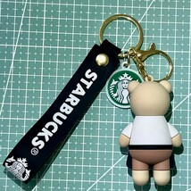 スタバ　ベアブリック　キーホルダー　ブラック ストラップ付き　バッグチャーム　キーチェーン　クマ　黒_画像6