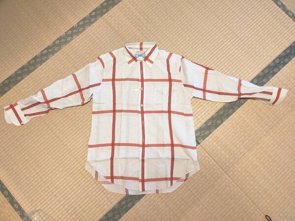 オールドイングランド Old England ドレスシャツ メンズL相当 オレンジストライプ 準ビンテージ クリーニング済 日本製