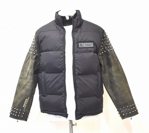 Supreme（シュプリーム) × UNDERCOVER (アンダーカバー) Puffer Jacket パファージャケット 袖レザースタッズ加工ダウンブルゾン コラボ S